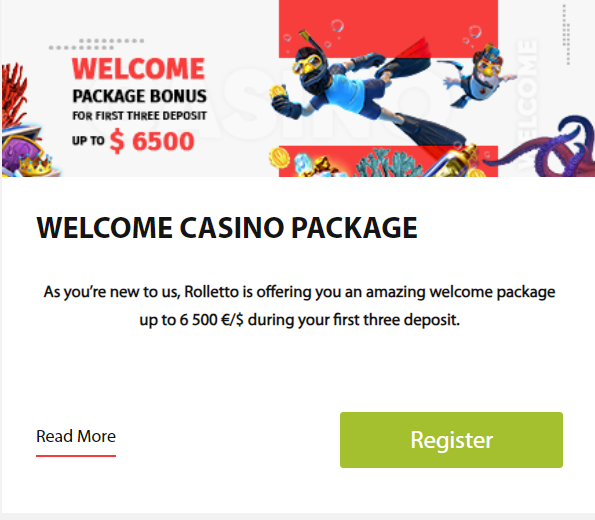 Rolletto Welcome Casino Bonus